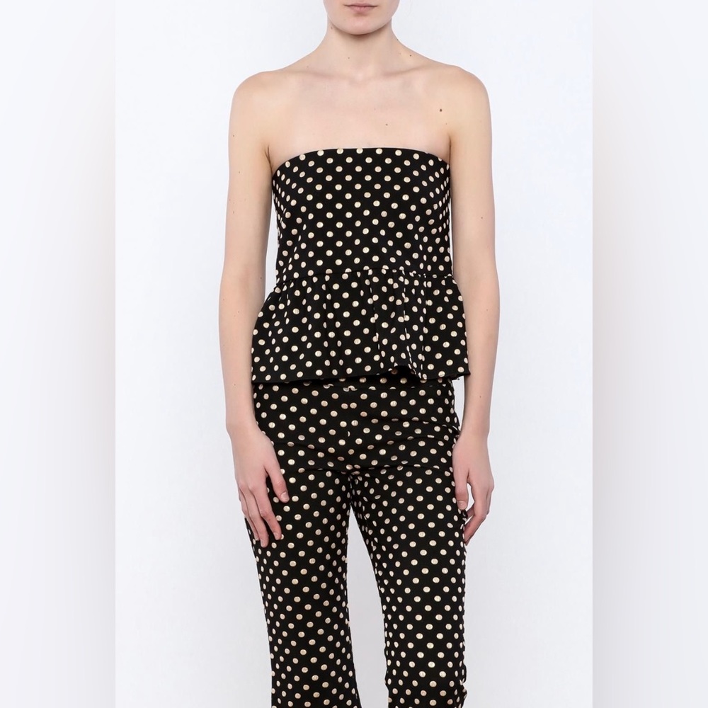 Nicole Miller Artelier black gold polka dot pant set sm 2 (small hole in pants)